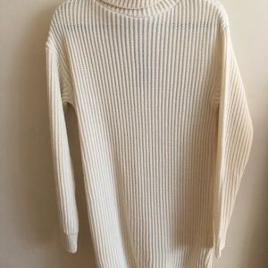 NWT NastyGal White Turtleneck Chunky Sweater Dress
